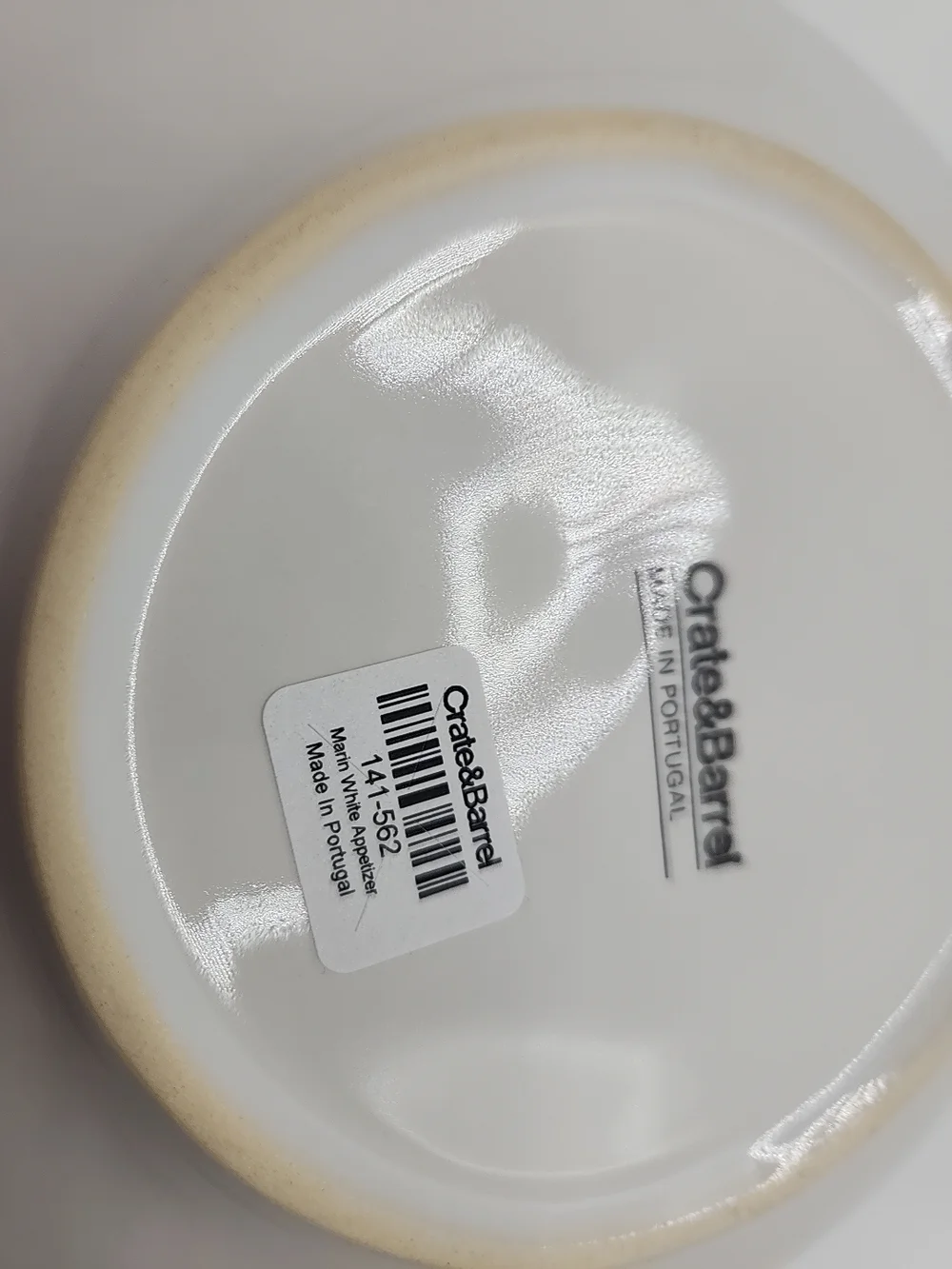 Crate & Barrel Marin White Appetizer Plate